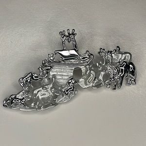 AJC American Jewelry Company silver Noah’s Ark brooch lapel pin